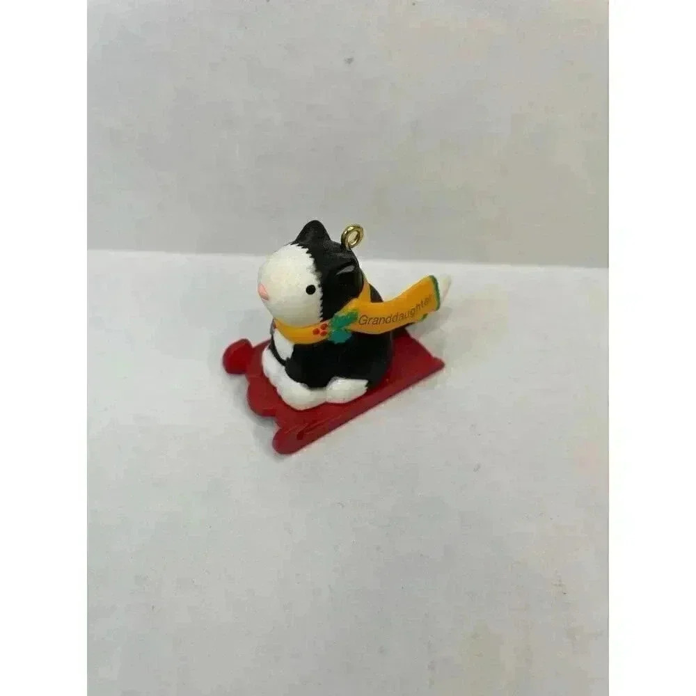Christmas Vintage Cat Ornament Hallmark Keepsake Granddaughter 1996